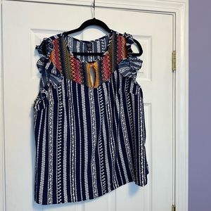 NWT Blue Flutter Sleeve Tank 3XL